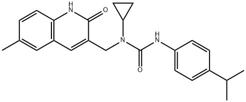 Urea, N-cyclopropyl-N-[(1,2-dihydro-6-methyl-2-oxo-3-quinolinyl)methyl]-N-[4-(1-methylethyl)phenyl]- (9CI) 구조식 이미지