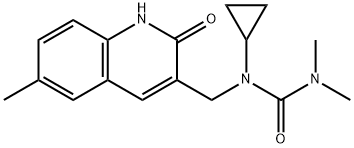 Urea, N-cyclopropyl-N-[(1,2-dihydro-6-methyl-2-oxo-3-quinolinyl)methyl]-N,N-dimethyl- (9CI) 구조식 이미지
