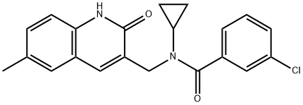 Benzamide, 3-chloro-N-cyclopropyl-N-[(1,2-dihydro-6-methyl-2-oxo-3-quinolinyl)methyl]- (9CI) 구조식 이미지