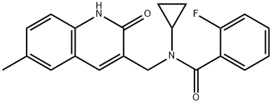Benzamide, N-cyclopropyl-N-[(1,2-dihydro-6-methyl-2-oxo-3-quinolinyl)methyl]-2-fluoro- (9CI) 구조식 이미지