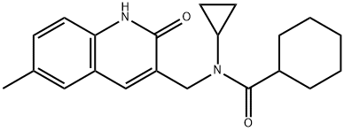 Cyclohexanecarboxamide, N-cyclopropyl-N-[(1,2-dihydro-6-methyl-2-oxo-3-quinolinyl)methyl]- (9CI) 구조식 이미지
