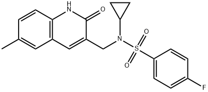 Benzenesulfonamide, N-cyclopropyl-N-[(1,2-dihydro-6-methyl-2-oxo-3-quinolinyl)methyl]-4-fluoro- (9CI) 구조식 이미지