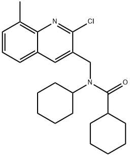 사이클로헥산카복사미드,N-[(2-클로로-8-메틸-3-퀴놀리닐)메틸]-N-사이클로헥실-(9CI) 구조식 이미지
