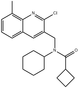 Cyclobutanecarboxamide, N-[(2-chloro-8-methyl-3-quinolinyl)methyl]-N-cyclohexyl- (9CI) Structure