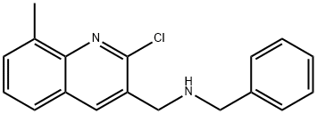 3-Quinolinemethanamine,2-chloro-8-methyl-N-(phenylmethyl)-(9CI) Structure