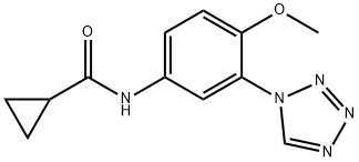 Cyclopropanecarboxamide, N-[4-methoxy-3-(1H-tetrazol-1-yl)phenyl]- (9CI) 구조식 이미지
