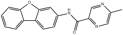 Pyrazinecarboxamide, N-dibenzofuran-3-yl-5-methyl- (9CI) Structure