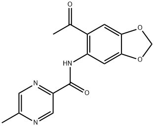 Pyrazinecarboxamide, N-(6-acetyl-1,3-benzodioxol-5-yl)-5-methyl- (9CI) Structure