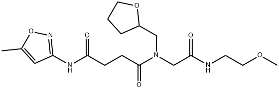 Butanediamide, N-[2-[(2-methoxyethyl)amino]-2-oxoethyl]-N-(5-methyl-3-isoxazolyl)-N-[(tetrahydro-2-furanyl)methyl]- (9CI) Structure
