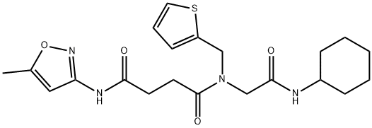 Butanediamide, N-[2-(cyclohexylamino)-2-oxoethyl]-N-(5-methyl-3-isoxazolyl)-N-(2-thienylmethyl)- (9CI) 구조식 이미지