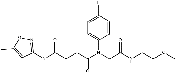 Butanediamide, N-(4-fluorophenyl)-N-[2-[(2-methoxyethyl)amino]-2-oxoethyl]-N-(5-methyl-3-isoxazolyl)- (9CI) Structure