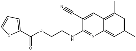 2-Thiophenecarboxylicacid,2-[(3-cyano-5,7-dimethyl-2-quinolinyl)amino]ethylester(9CI) Structure