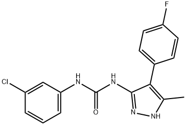 Urea, N-(3-chlorophenyl)-N-[4-(4-fluorophenyl)-5-methyl-1H-pyrazol-3-yl]- (9CI) Structure