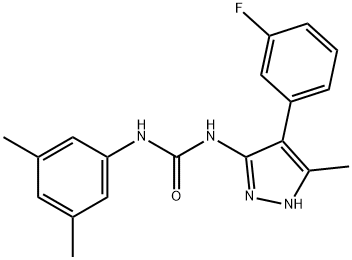 Urea, N-(3,5-dimethylphenyl)-N-[4-(3-fluorophenyl)-5-methyl-1H-pyrazol-3-yl]- (9CI) 구조식 이미지