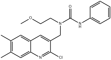Urea, N-[(2-chloro-6,7-dimethyl-3-quinolinyl)methyl]-N-(2-methoxyethyl)-N-phenyl- (9CI) 구조식 이미지