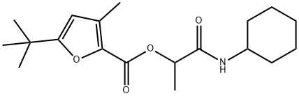 2-Furancarboxylicacid,5-(1,1-dimethylethyl)-3-methyl-,2-(cyclohexylamino)-1-methyl-2-oxoethylester(9CI) 구조식 이미지