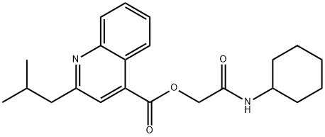 4-Quinolinecarboxylicacid,2-(2-methylpropyl)-,2-(cyclohexylamino)-2-oxoethylester(9CI) 구조식 이미지