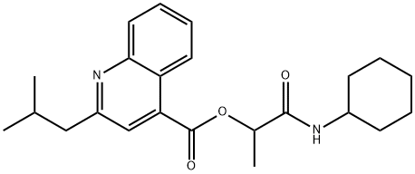 4-Quinolinecarboxylicacid,2-(2-methylpropyl)-,2-(cyclohexylamino)-1-methyl-2-oxoethylester(9CI) 구조식 이미지