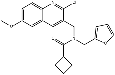 Cyclobutanecarboxamide, N-[(2-chloro-6-methoxy-3-quinolinyl)methyl]-N-(2-furanylmethyl)- (9CI) 구조식 이미지