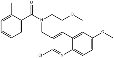 Benzamide, N-[(2-chloro-6-methoxy-3-quinolinyl)methyl]-N-(2-methoxyethyl)-2-methyl- (9CI) Structure