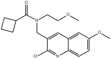 Cyclobutanecarboxamide, N-[(2-chloro-6-methoxy-3-quinolinyl)methyl]-N-(2-methoxyethyl)- (9CI) Structure