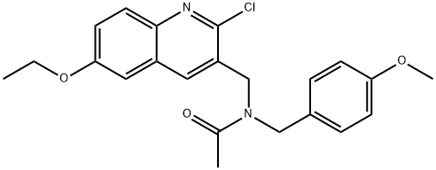 Acetamide, N-[(2-chloro-6-ethoxy-3-quinolinyl)methyl]-N-[(4-methoxyphenyl)methyl]- (9CI) Structure