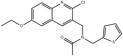 Acetamide, N-[(2-chloro-6-ethoxy-3-quinolinyl)methyl]-N-(2-thienylmethyl)- (9CI) 구조식 이미지