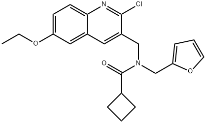 Cyclobutanecarboxamide, N-[(2-chloro-6-ethoxy-3-quinolinyl)methyl]-N-(2-furanylmethyl)- (9CI) 구조식 이미지
