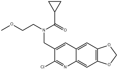 Cyclopropanecarboxamide, N-[(6-chloro-1,3-dioxolo[4,5-g]quinolin-7-yl)methyl]-N-(2-methoxyethyl)- (9CI) 구조식 이미지