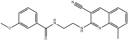 Benzamide, N-[2-[(3-cyano-8-methyl-2-quinolinyl)amino]ethyl]-3-methoxy- (9CI) 구조식 이미지