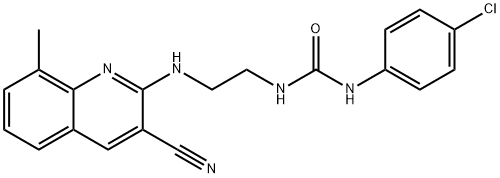 Urea, N-(4-chlorophenyl)-N-[2-[(3-cyano-8-methyl-2-quinolinyl)amino]ethyl]- (9CI) 구조식 이미지