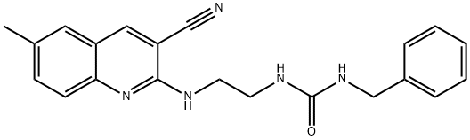 Urea, N-[2-[(3-cyano-6-methyl-2-quinolinyl)amino]ethyl]-N-(phenylmethyl)- (9CI) 구조식 이미지