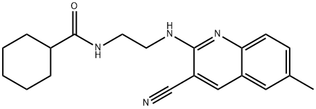 Cyclohexanecarboxamide, N-[2-[(3-cyano-6-methyl-2-quinolinyl)amino]ethyl]- (9CI) Structure