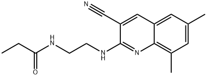 Propanamide, N-[2-[(3-cyano-6,8-dimethyl-2-quinolinyl)amino]ethyl]- (9CI) Structure