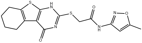 Acetamide, 2-[(1,4,5,6,7,8-hexahydro-4-oxo[1]benzothieno[2,3-d]pyrimidin-2-yl)thio]-N-(5-methyl-3-isoxazolyl)- (9CI) 구조식 이미지