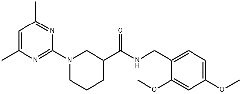 -Piperidinecarboxamide, N-[(2,4-dimethoxyphenyl)methyl]-1-(4,6-dimethyl-2-pyrimidinyl)- (9CI) Structure