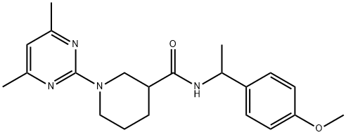 3-Piperidinecarboxamide, 1-(4,6-dimethyl-2-pyrimidinyl)-N-[1-(4-methoxyphenyl)ethyl]- (9CI) Structure