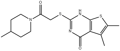Piperidine, 1-[[(1,4-dihydro-5,6-dimethyl-4-oxothieno[2,3-d]pyrimidin-2-yl)thio]acetyl]-4-methyl- (9CI) 구조식 이미지