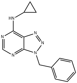 3H-1,2,3-Triazolo[4,5-d]pyrimidin-7-amine, N-cyclopropyl-3-(phenylmethyl)- (9CI) 구조식 이미지