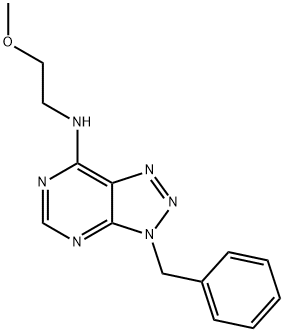 3H-1,2,3-Triazolo[4,5-d]pyrimidin-7-amine, N-(2-methoxyethyl)-3-(phenylmethyl)- (9CI) Structure