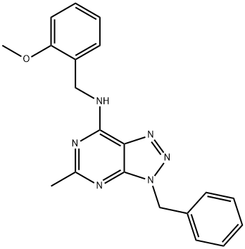 3H-1,2,3-Triazolo[4,5-d]pyrimidin-7-amine, N-[(2-methoxyphenyl)methyl]-5-methyl-3-(phenylmethyl)- (9CI) 구조식 이미지