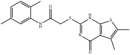 Acetamide, 2-[(1,4-dihydro-5,6-dimethyl-4-oxothieno[2,3-d]pyrimidin-2-yl)thio]-N-(2,5-dimethylphenyl)- (9CI) 구조식 이미지