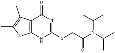 Acetamide, 2-[(1,4-dihydro-5,6-dimethyl-4-oxothieno[2,3-d]pyrimidin-2-yl)thio]-N,N-bis(1-methylethyl)- (9CI) 구조식 이미지