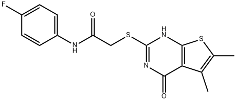 Acetamide, 2-[(1,4-dihydro-5,6-dimethyl-4-oxothieno[2,3-d]pyrimidin-2-yl)thio]-N-(4-fluorophenyl)- (9CI) 구조식 이미지