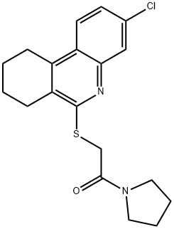Pyrrolidine, 1-[[(3-chloro-7,8,9,10-tetrahydro-6-phenanthridinyl)thio]acetyl]- (9CI) 구조식 이미지