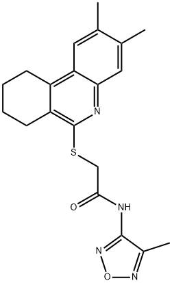 Acetamide, N-(4-methyl-1,2,5-oxadiazol-3-yl)-2-[(7,8,9,10-tetrahydro-2,3-dimethyl-6-phenanthridinyl)thio]- (9CI) 구조식 이미지