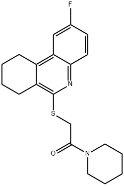 Piperidine, 1-[[(2-fluoro-7,8,9,10-tetrahydro-6-phenanthridinyl)thio]acetyl]- (9CI) Structure