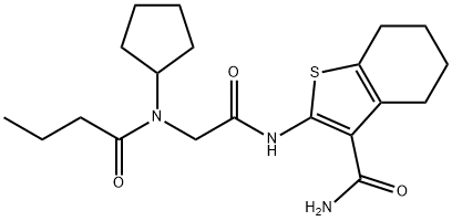 Benzo[b]thiophene-3-carboxamide, 2-[[[cyclopentyl(1-oxobutyl)amino]acetyl]amino]-4,5,6,7-tetrahydro- (9CI) 구조식 이미지