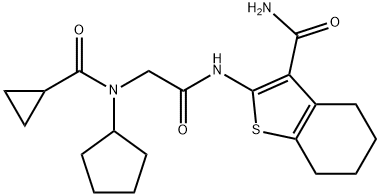 Benzo[b]thiophene-3-carboxamide, 2-[[[cyclopentyl(cyclopropylcarbonyl)amino]acetyl]amino]-4,5,6,7-tetrahydro- (9CI) 구조식 이미지