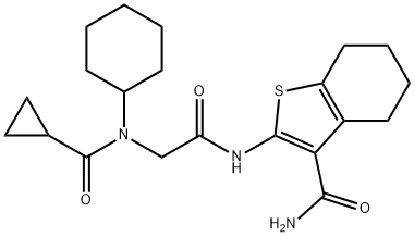 Benzo[b]thiophene-3-carboxamide, 2-[[[cyclohexyl(cyclopropylcarbonyl)amino]acetyl]amino]-4,5,6,7-tetrahydro- (9CI) Structure